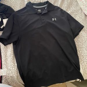 NWOT Black UA mens heat gear golf shirt